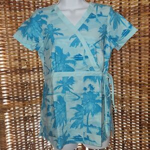 Koi by Kathy Peterson Scrub Top XS